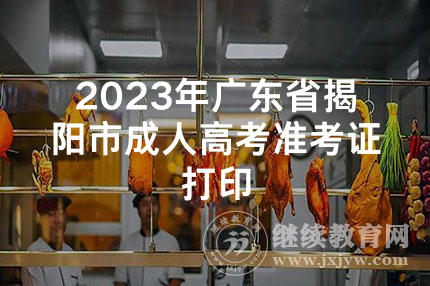 2023年广东省揭阳市成人高考准考证打印